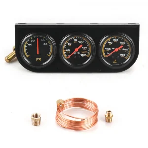 3 In1 Water Temp Gauge 52MM Oil Pressure Gauge AMP Volt Meter 12V Kit Car Mechanical Triple Gauge With Sensor