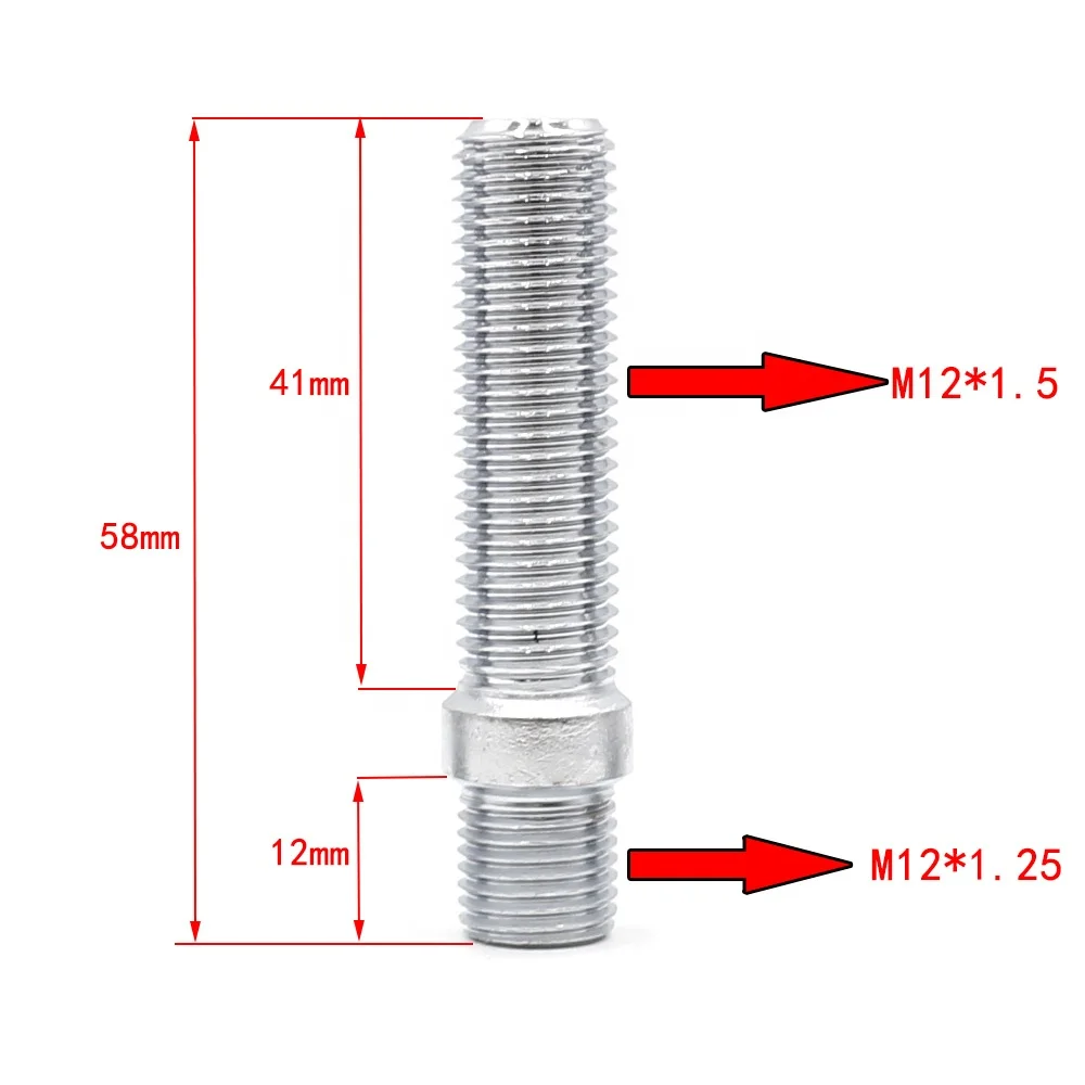 20Pcs M12*1.25 to M12*1.5 Wheel Stud Conversion Tall Lug Bolts to Studs - Image 3