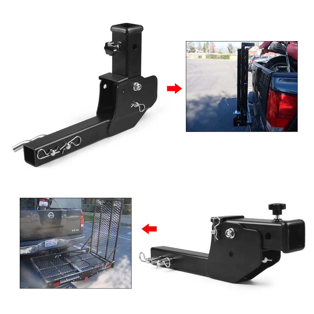 Folding 2" Trailer Hitch Mount Shank Foldable Adapter Cargo Wheelchair Carrier Weight Capacity: 500lbs - Image 3