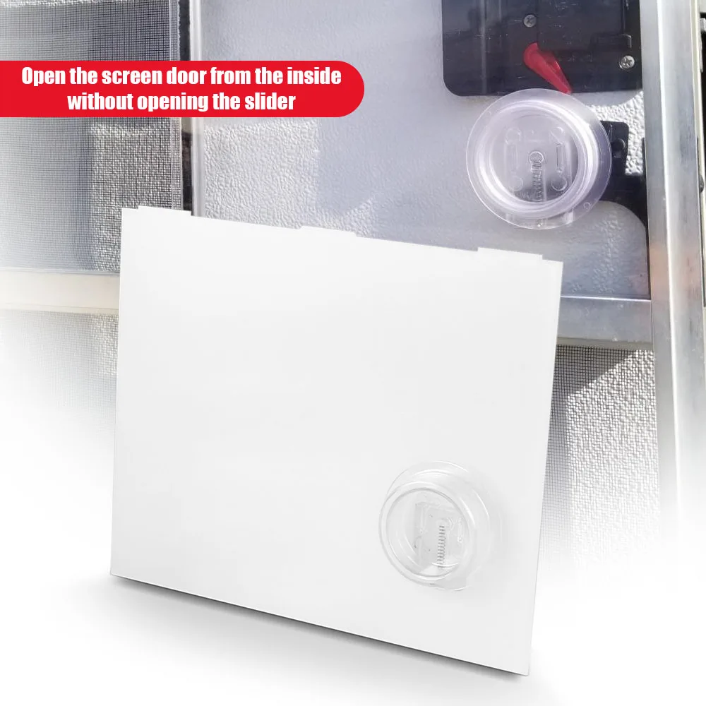 Dynoracing Replacement RV Screen Door Slider Panel Plastic 12"x9.75" with Push-Down Knob Opener Easy to Install - Image 3