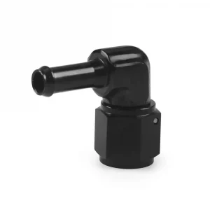 Black 6AN/AN6/6-AN Female to 3/8'' 5/16" Barb Fitting Adapter 90 Degree Swivel Aluminum Oil Pipe Connector