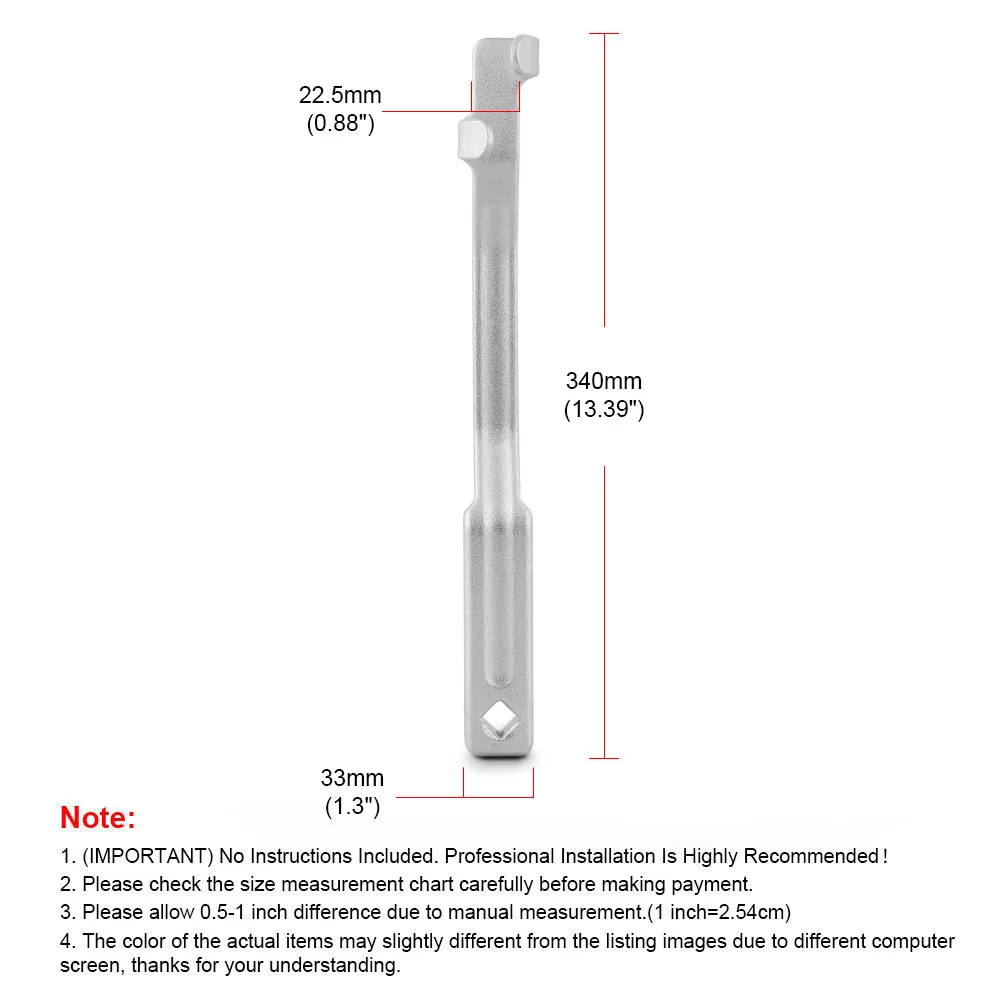 340MM Car Washer Wrench Extender Tool Bar with 1/2 Inch Hole Open End 1/2 Torque Wrench for Mechanics - Image 6