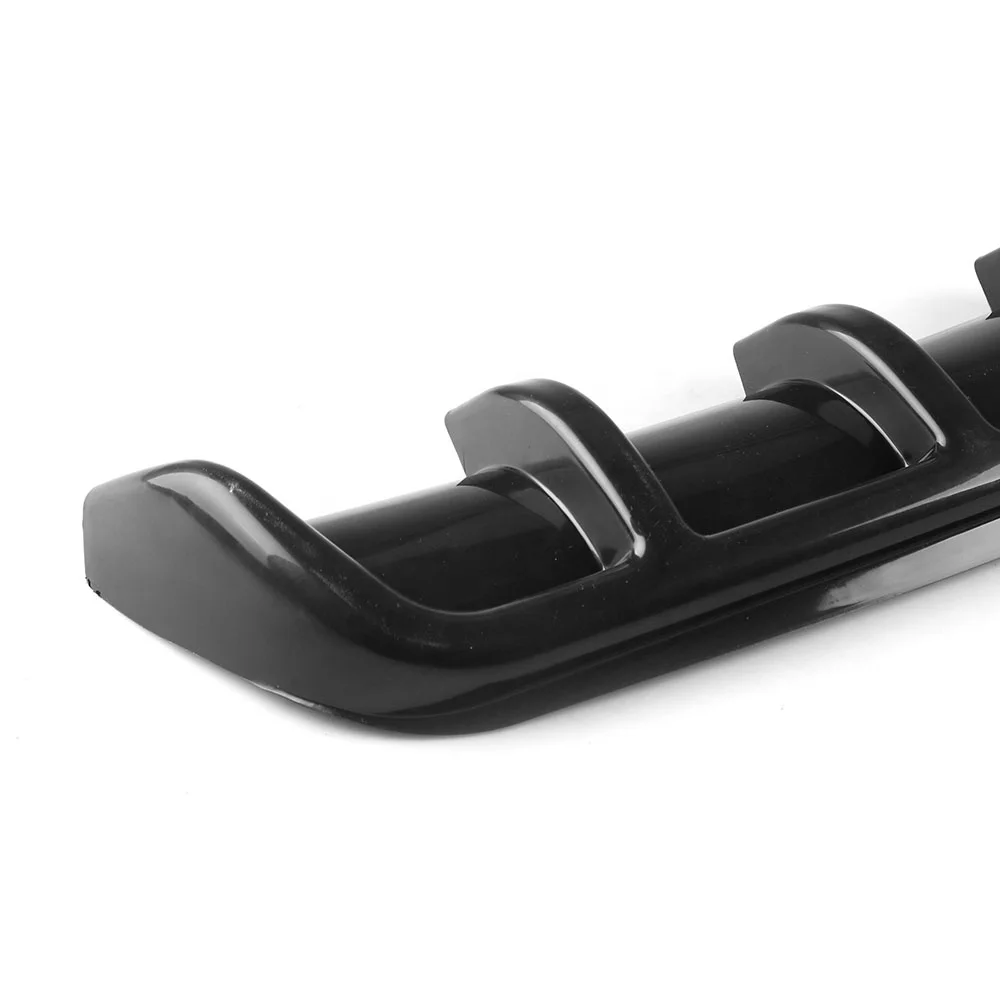 Universal Bright Black Car Car-Styling ABS Rear Shark Fin Style Curved Bumper Lip Diffuser Shark 6 Fin Spoiler Kit - Image 6