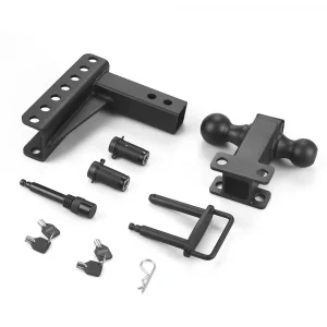 6-Inch Drop/Rise Adjustable Anti Theft Trailer Hitch 2-Inch Receiver 2" 2-5/16" Ball Hitches Trucks 12500 LBS GTW Used