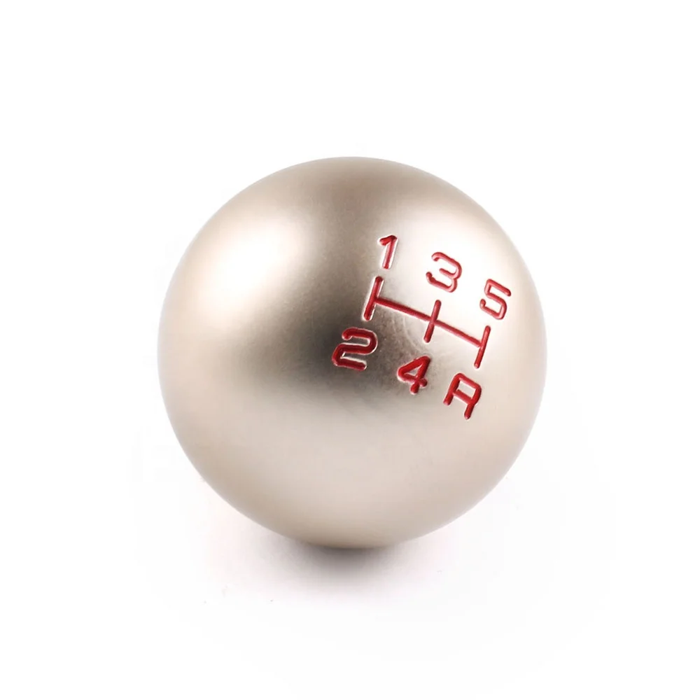 Universal Racing 5 /6 Speed Gear Shift Lever Manual Automatic Light Gold Ball Shape M10*1.5 Shift Knob