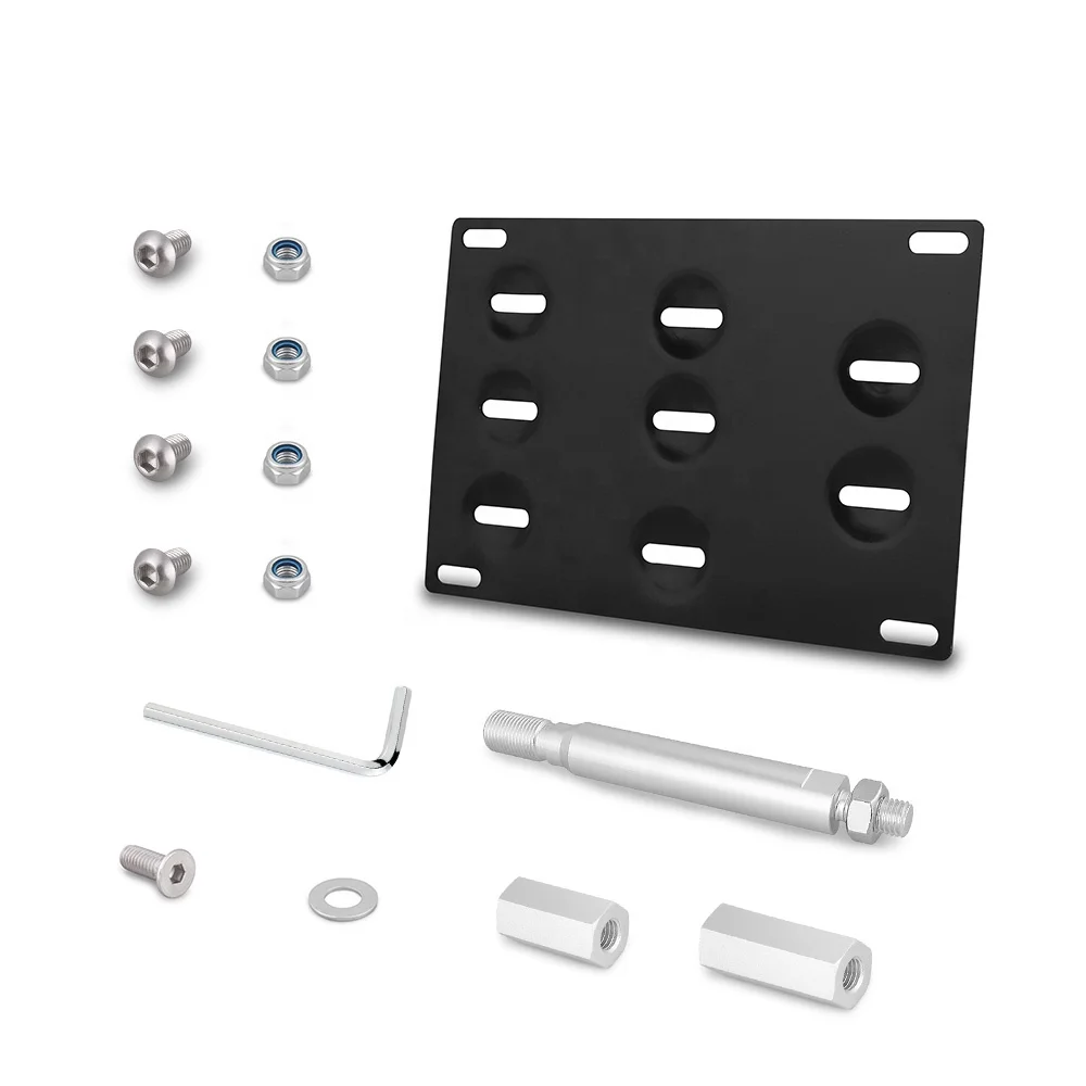 Front Bumper Tow Hook License Plate Mount Bracket Holder for 13-on Toyota GT86 for Subaru BRZ for Scion FR-S for 15-on WRX STI