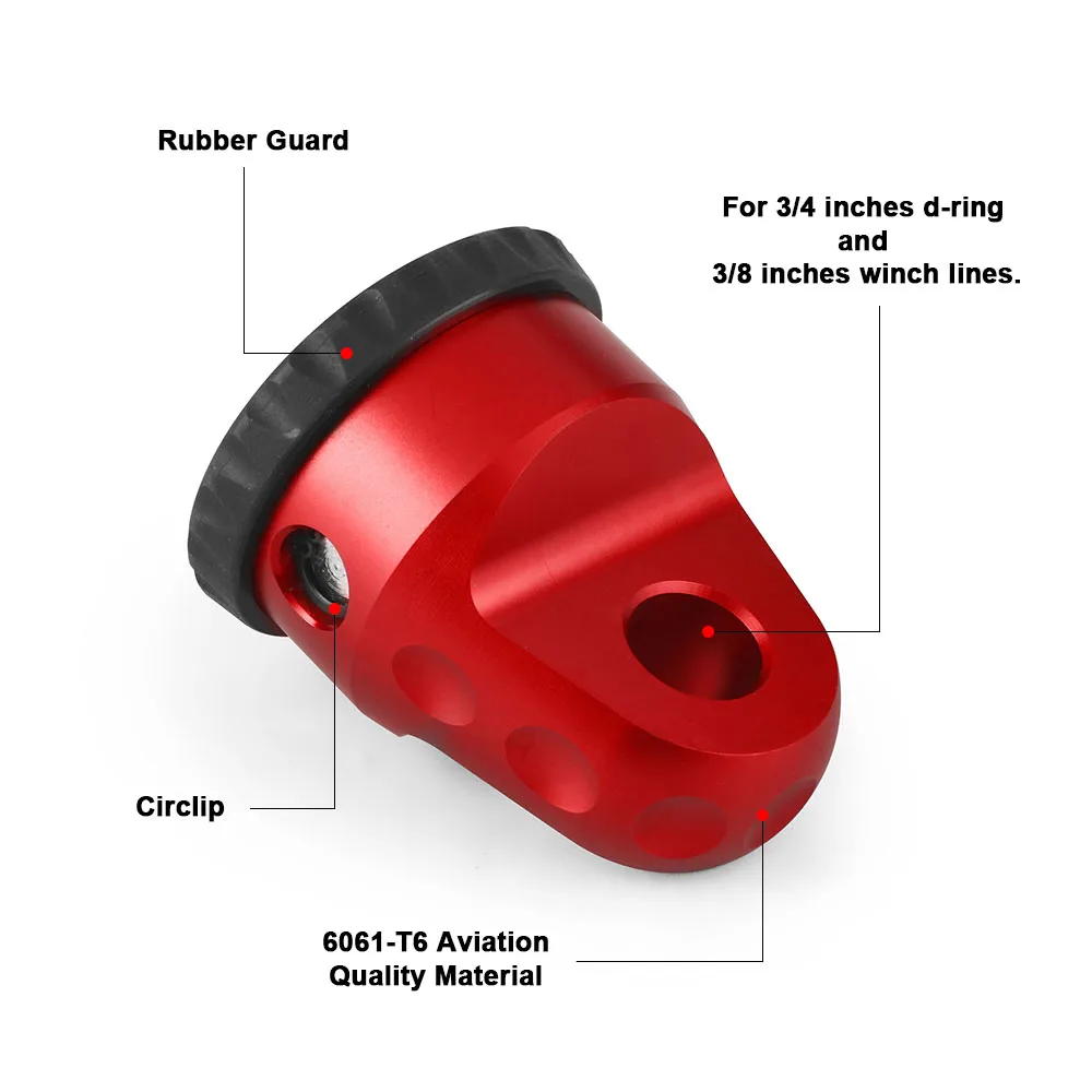 Winch Hook Shackle Stand Rubber Protective Cover 22000lb Load Rating for Jeep Wrangler ATV UTV SUV 3/8" Winch Wire 3/4" D-ring - Image 2