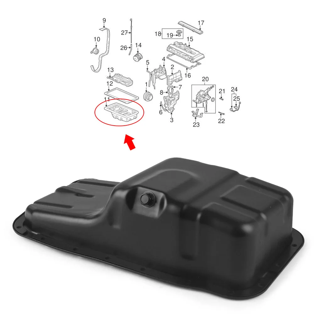 Dynoracing Engine Oil Pan & Drain Plug 11200-P30-010 Metal for for 2000-99 for Sol 1997-94 for Integra 2001 - Image 3