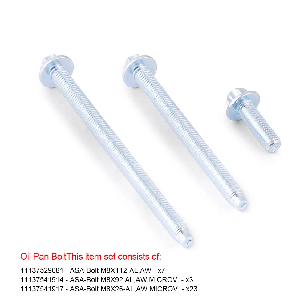 Full Set Engine Repair Oil Pan Bolt Set for BMW X3 4 5 6 135i 325xi 328i 11132210959 11-13-2-210-959 11 13 2 210 959 - Image 4