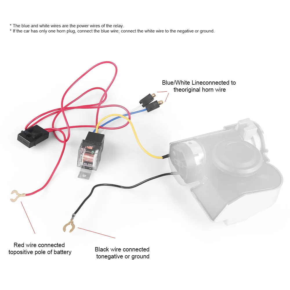 Universal 12V Car Truck Air Horn Wires & Relay Kit 12V 40A Cable Kits for Car Truck Relay Fuse - Image 6