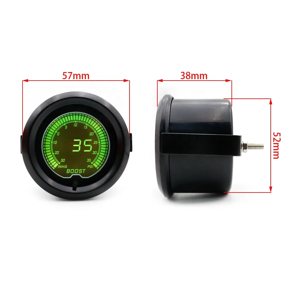 2" 52Mm Boost Gauge Evo Lcd 7 Colors Car Meter Vacuum Gauge Digital Turbo Boost Gauge - Image 3