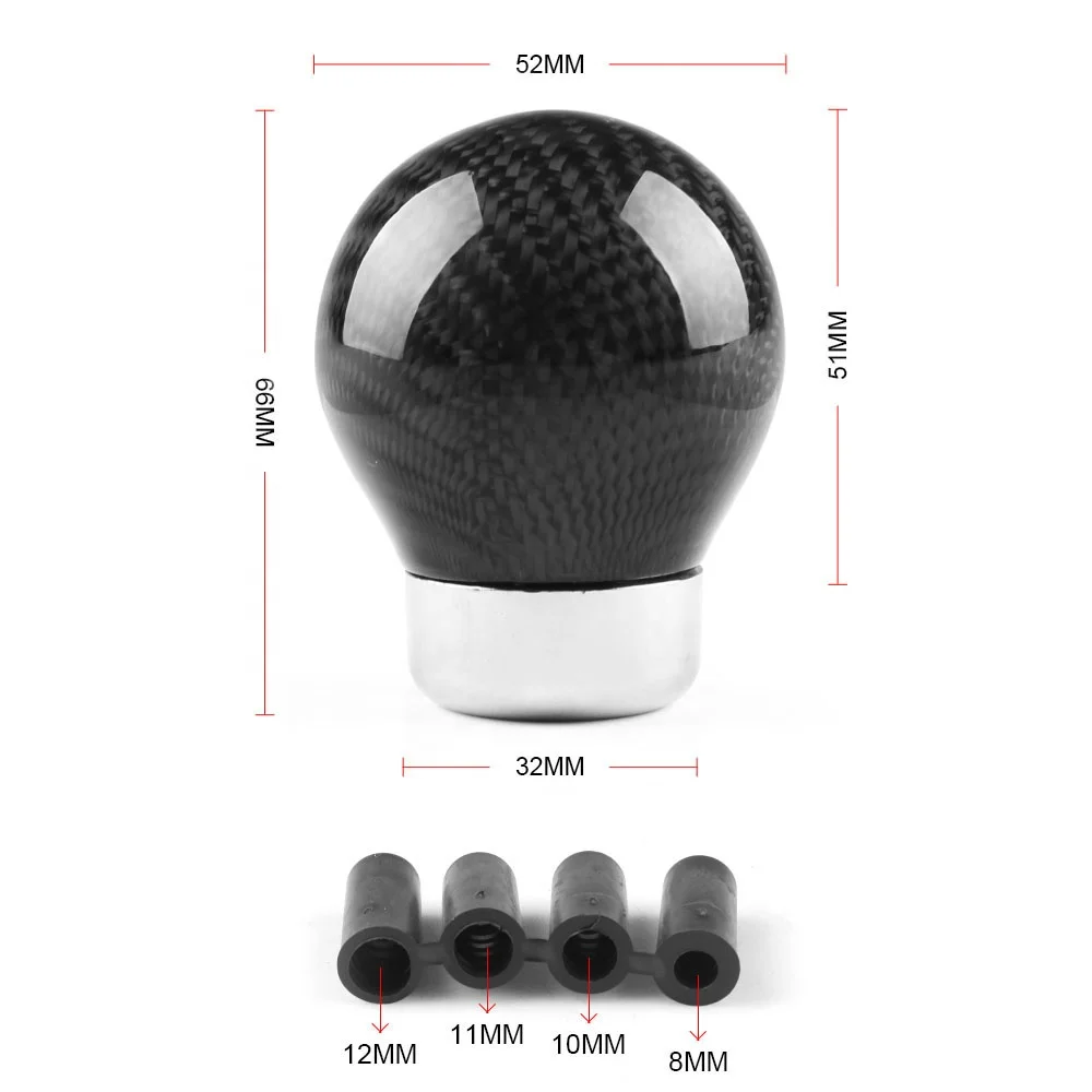 Real Carbon Fiber and Aluminium Gear Shift Knob Manual Transmission Universal No Number - Image 3