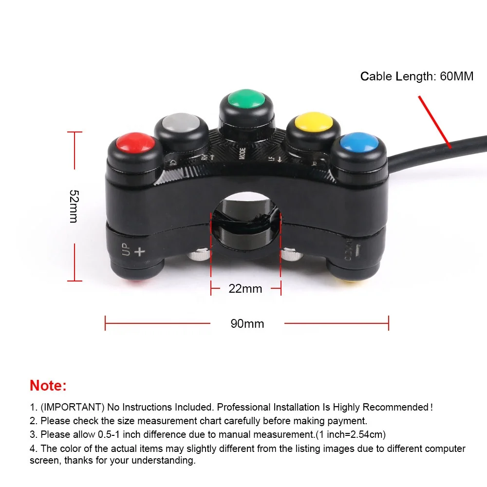 Universal 7 Button Motorcycle Switches Race Bikes Motocross 22mm Handlebar Switches Assembly Headlight Indicator Horn Switch - Image 4