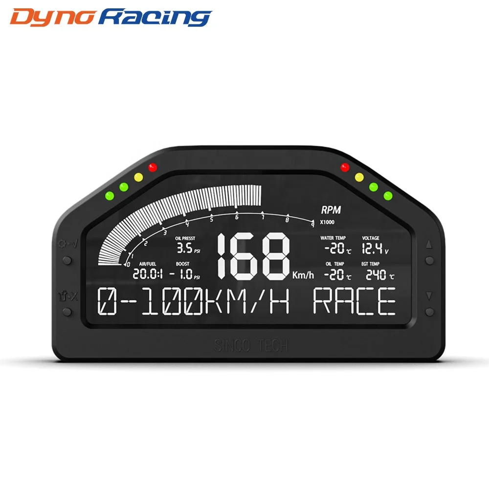 New Dynoracing 11 1 Rally 7 Colors Car Race Dash Dashboard LCD Digital Display Gauge Waterproof Full Sensor Kit Tachometer DO926