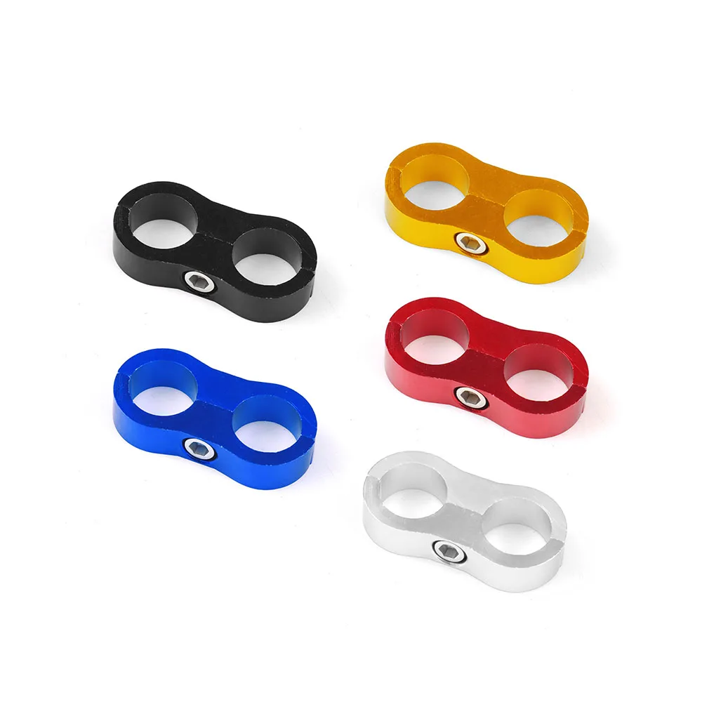 New AN4 AN6 AN8 AN10 AN12 Braided Rubber Hose Line Clamp Aluminum Anodized Universal Fit Line Separator Divider Clamp Kit - Image 4