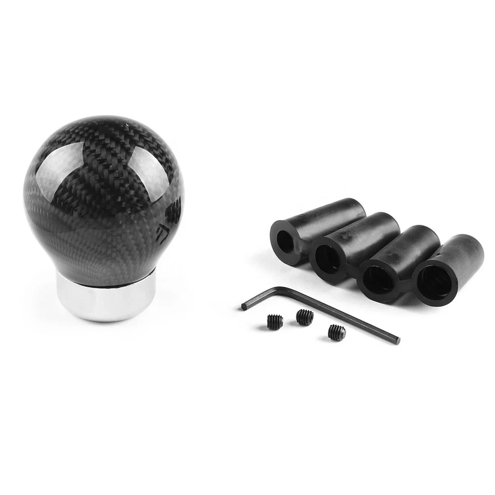 Real Carbon Fiber and Aluminium Gear Shift Knob Manual Transmission Universal No Number - Image 2