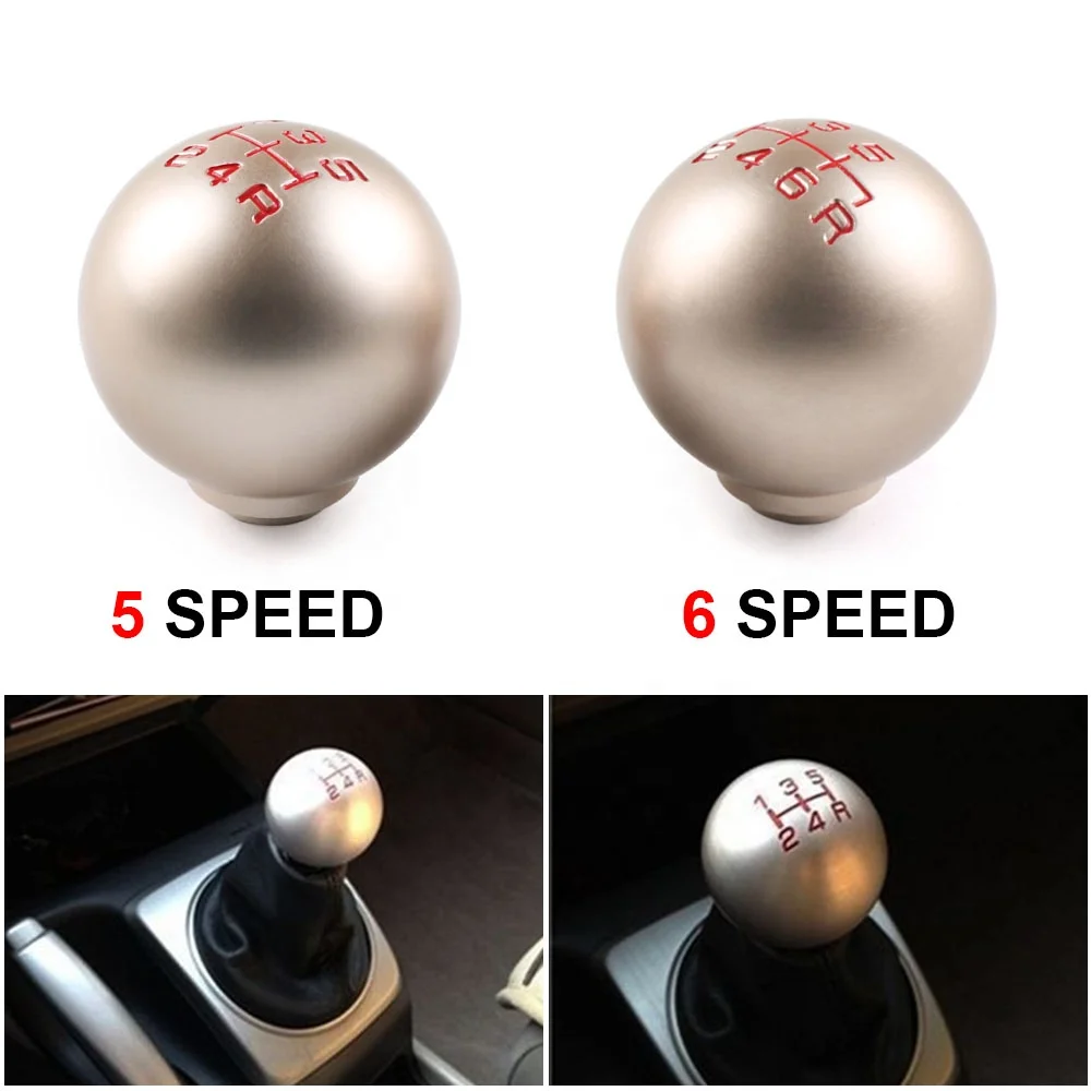 Universal Racing 5 /6 Speed Gear Shift Lever Manual Automatic Light Gold Ball Shape M10*1.5 Shift Knob - Image 2