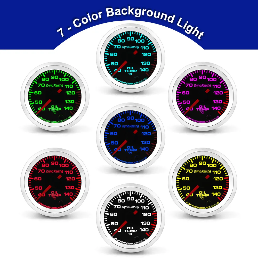 Dynoracing 2'' 52mm 12V Oil Temp Gauge Celsius 7 Colors Pointer Oil Temperature Meter With Stepper Motor - Image 6