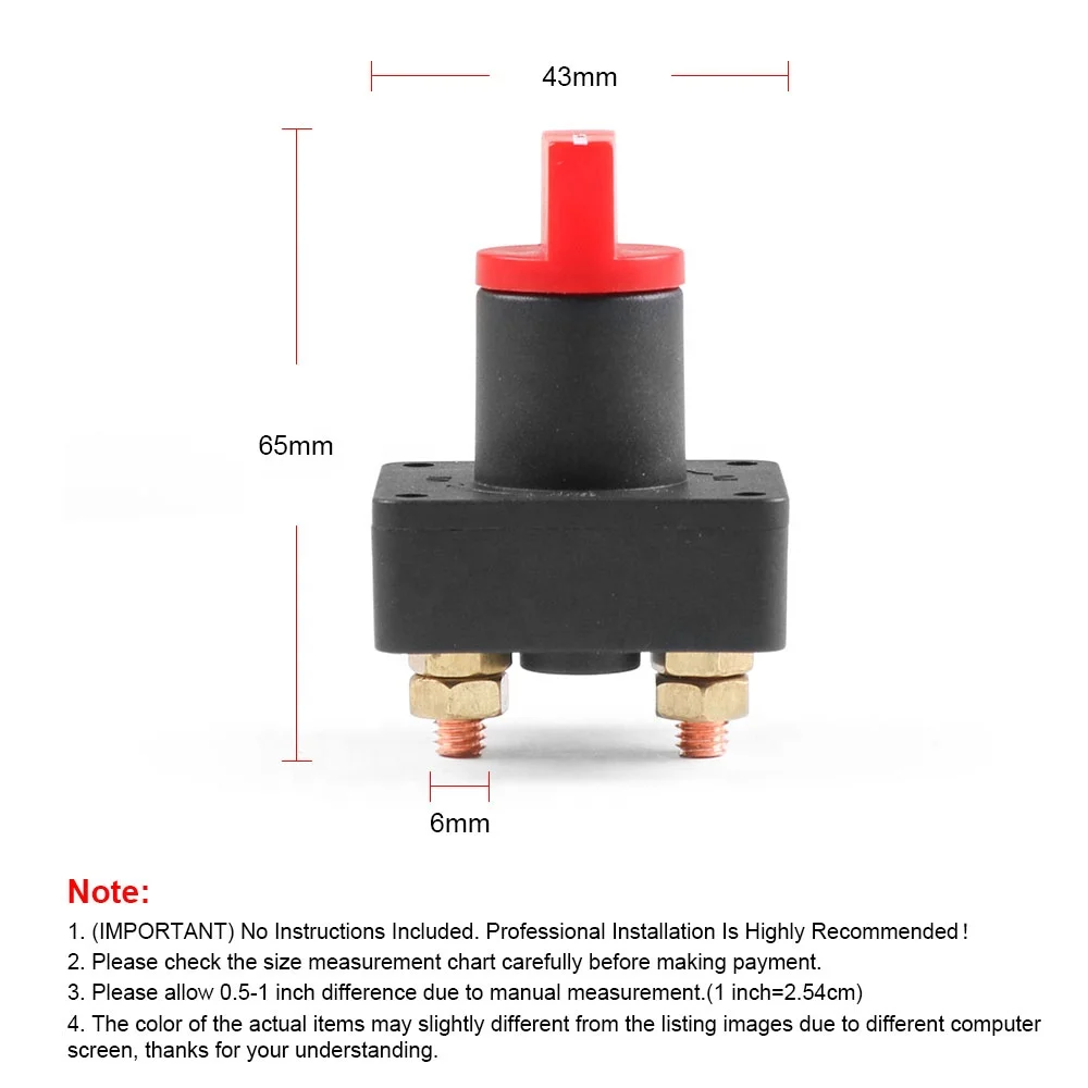 12V 100A Car Boat Camper Battery Isolator Disconnect Cut Off Kill Switch Power - Image 3
