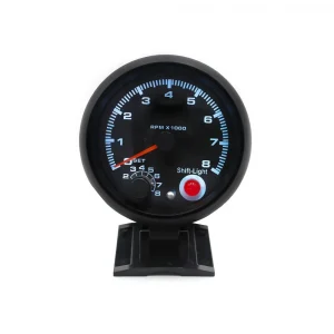 Universal 3.75 Inch Tachometer With 7 Colors Led 0-8000 Rpm Gauge Black Case and Rim Tachometer Car Meter