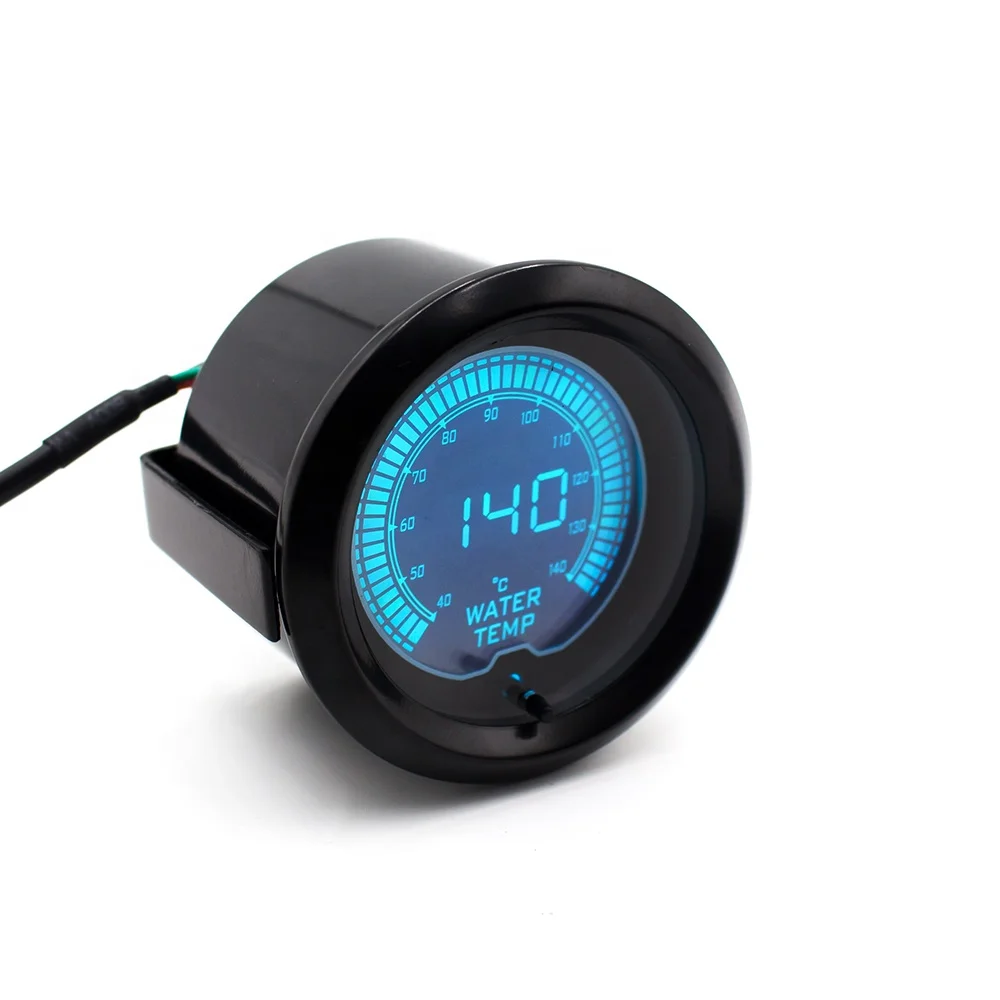 2" 52Mm Evo 7 Colors LCD Water Temp Gauge 40-140 Celsius ABS+Metal+Glass Universal Fitment - Image 3