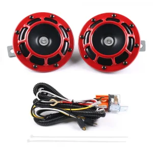 12V 115DB Super Loud Compact Electric Blast Tone Air Horn With Wiring Harness Relay Kit for Motorcycle Car 2pcs/set