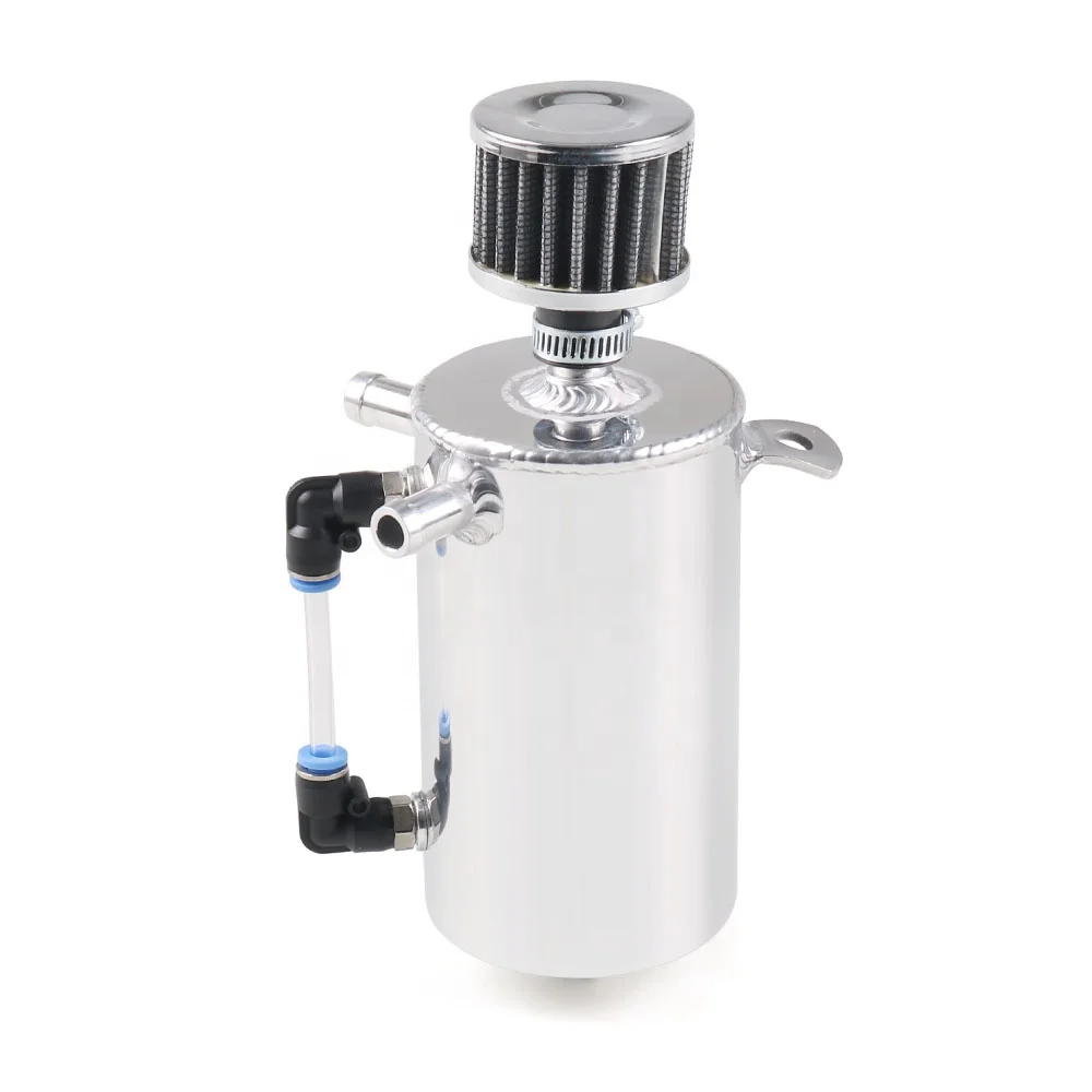 New Universal Aluminum Fuel Tank 0.5L Oil Catch Can with Breather Filter - Image 3