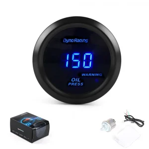 Dynoracing 2" 52MM Oil Pressure Gauge Digital 0-150PSI Oil Press Gauge Blue Led With Sensor Car Meter BX101464