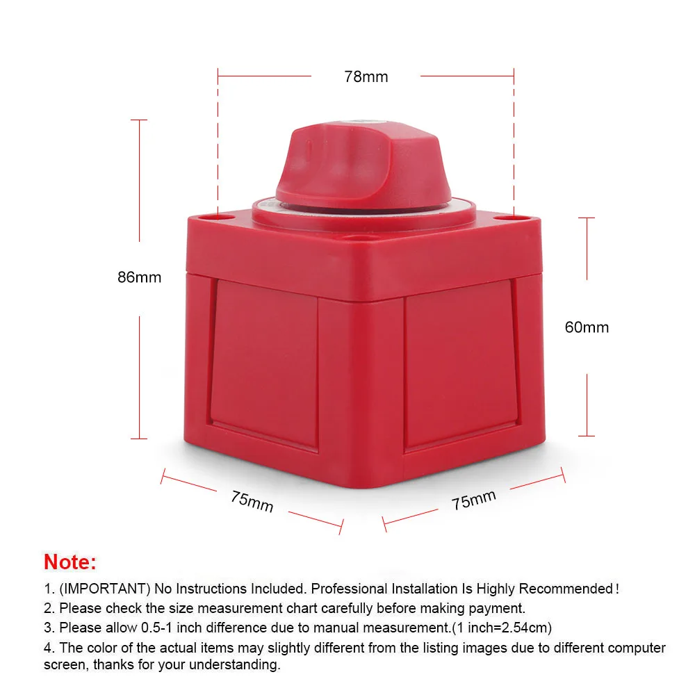 Car Auto RV Marine Boat 12V-48V 100A-300A Single Circuit Battery Selector Isolator Disconnect Rotary Switch Cut - Image 5