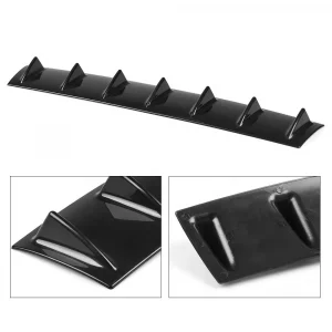 ABS Plastic Splitter 7 Fin Shark Fin Style Car Back Bumper Spoiler Lip Car Rear Bumper Lip Diffuser