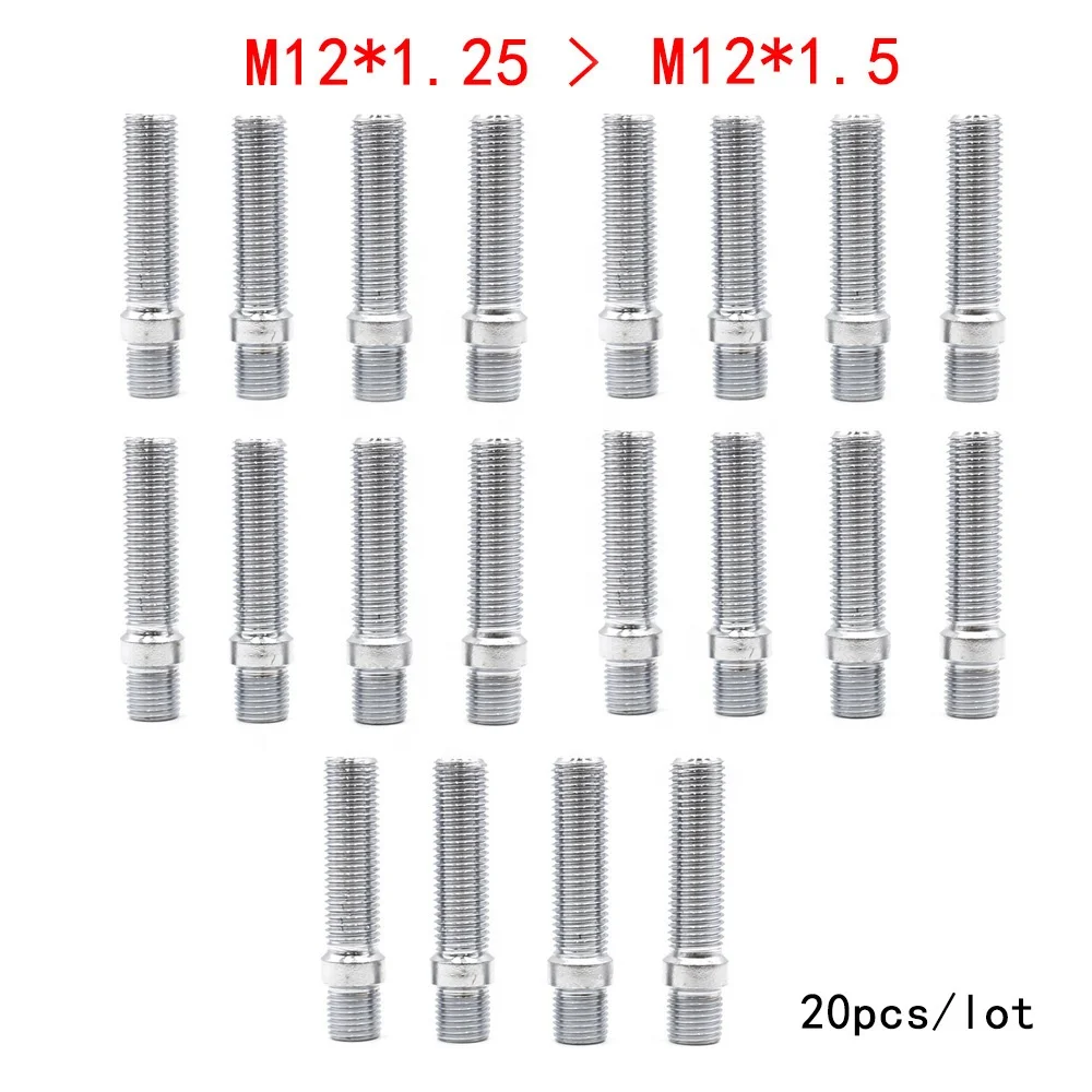 20Pcs M12*1.25 to M12*1.5 Wheel Stud Conversion Tall Lug Bolts to Studs - Image 2