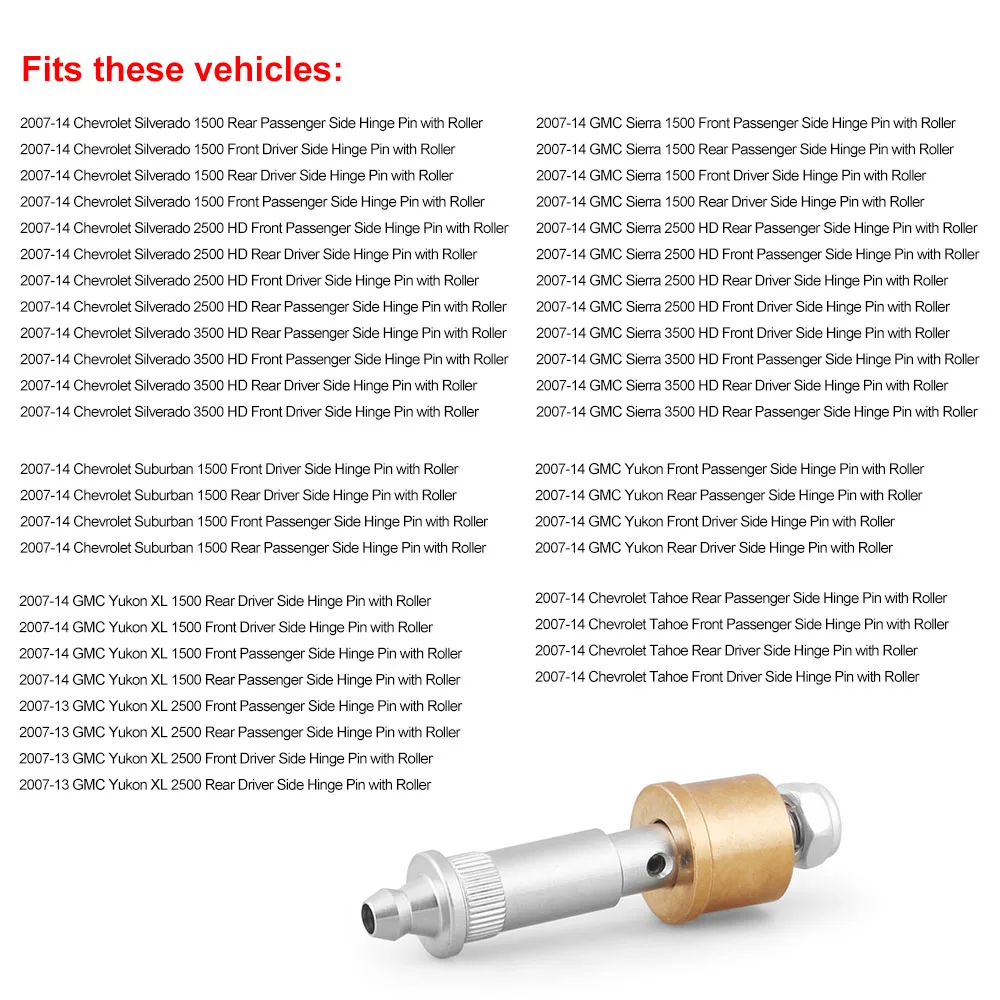 Front or Rear Door Hinge Pin Roller Kit Spring Tool for Chevrolet 07-14 for GM Pickup Truck SUV New - Image 5