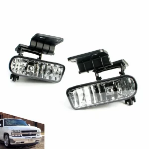 Clear Lens Bumper Fog Lights Driving Lamps Fog Light for Chevrolet Chevy 99-02 Silverado 00-06 Suburban