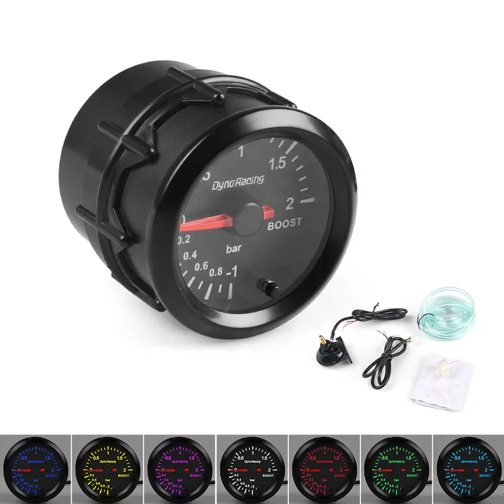 2" 52mm -1-2 Bar Boost Gauge With High Speed Stepper Motor 7 Colors Boost Sensor Car Meter - Image 2