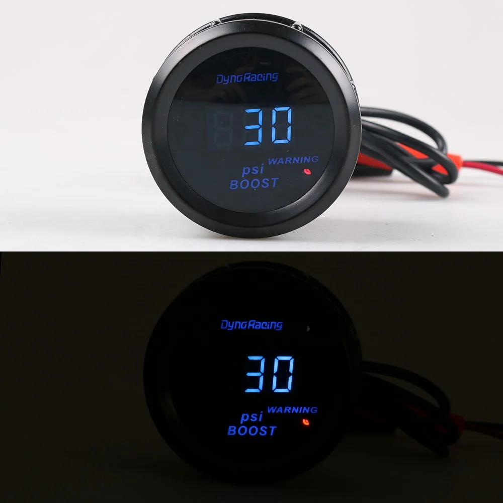 2inch 52MM Car Boost Gauge -14~30PSI Blue Digital Led Boost Meter Sensor - Image 2