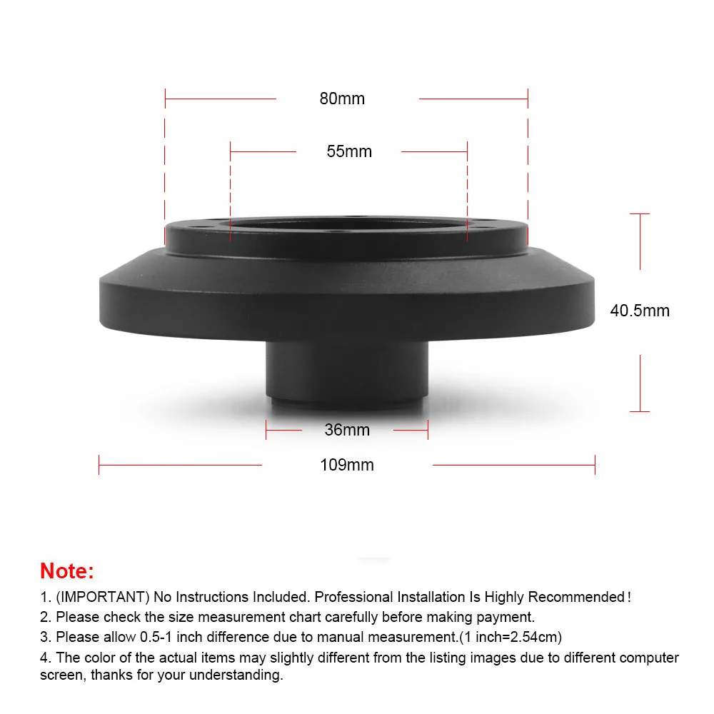 Racing Short Steering Wheel Hub Adapter Compatible for Audi A4 A6 A8 for VW Jetta Golf Black 180H BX102497 - Image 5