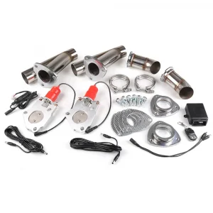 New Double Exhaust Control Valve Metal 4 Sizes with Remote Control Electric Cutout Kit Y Pipe Universal Fit