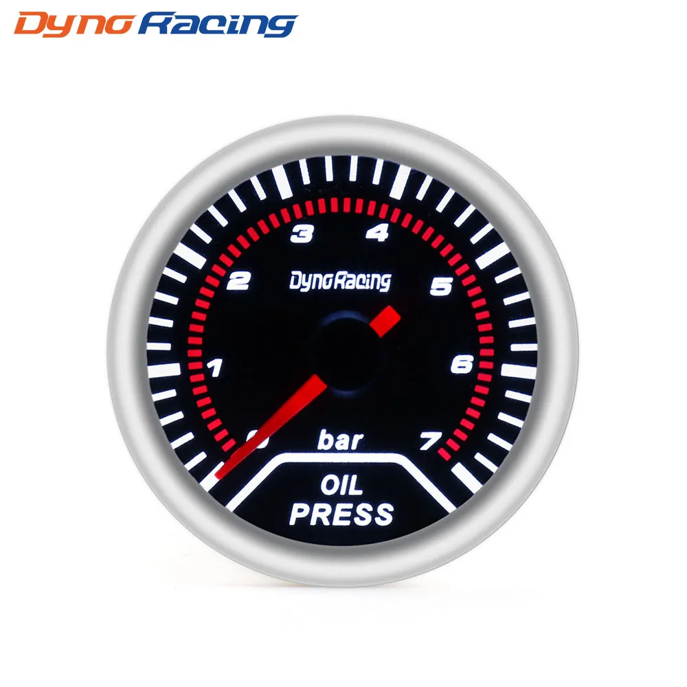 Dynoracing Oil Press Gauge 2" 52mm Oil Pressure Gauge with Sensor 0-7 bar Car Meter - Image 2