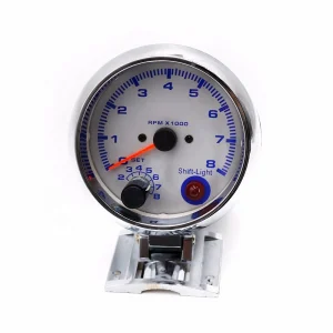 3.75Inch 0-8000 Rpm Gauge 80Mm Led Tachometer Car Meter With Shiftlight Chrome