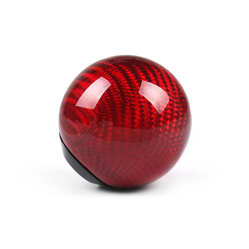 Real Universal Car Gear Shifter Lever Round Ball Shape Carbon Fiber Gear Shift Knob - Image 2