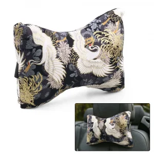 JDM Japanese Ukiyo-e Design Entry Luxury Interior Kits Universal Fit Car Seat Headrest Accessories 1pcs