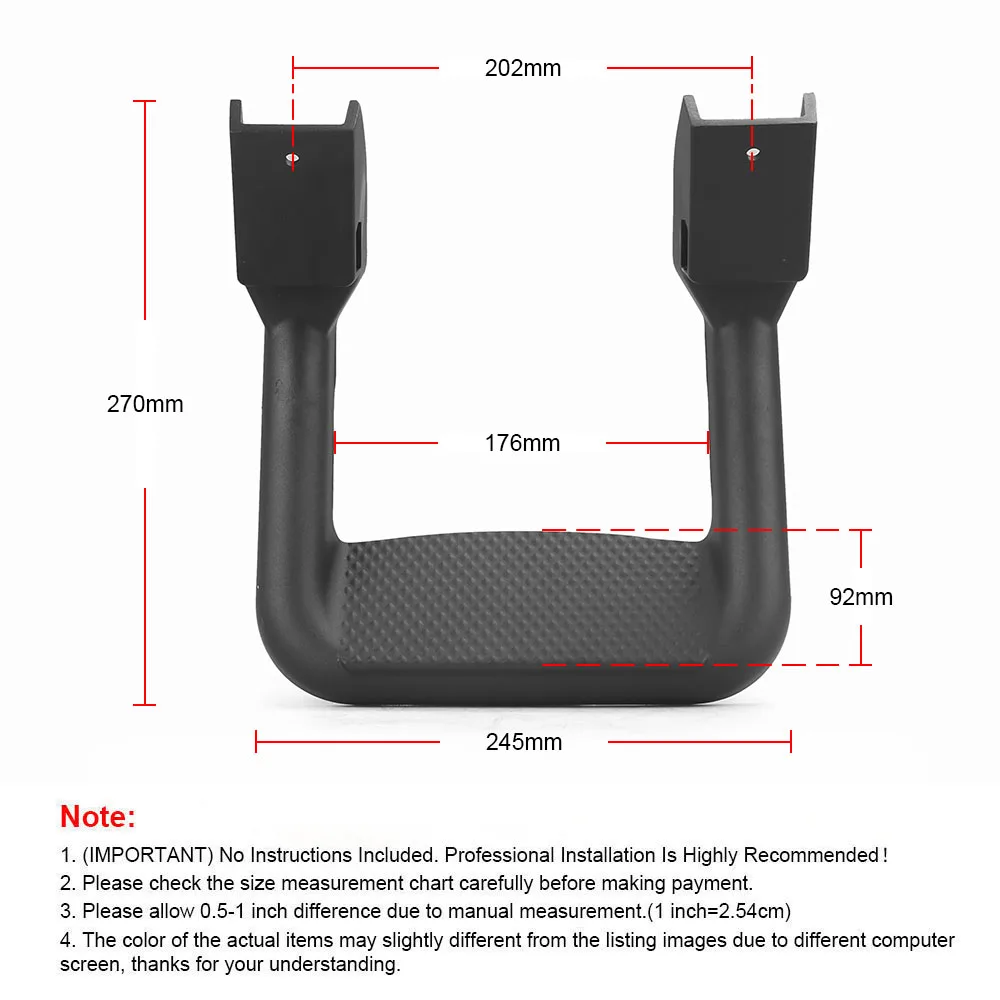 2PCS Aluminum Side Steps Mounting Brackets Kit for Chevy for GMC for Dodge for Ford for Toyota Pickup Trucks SUVs - Image 3