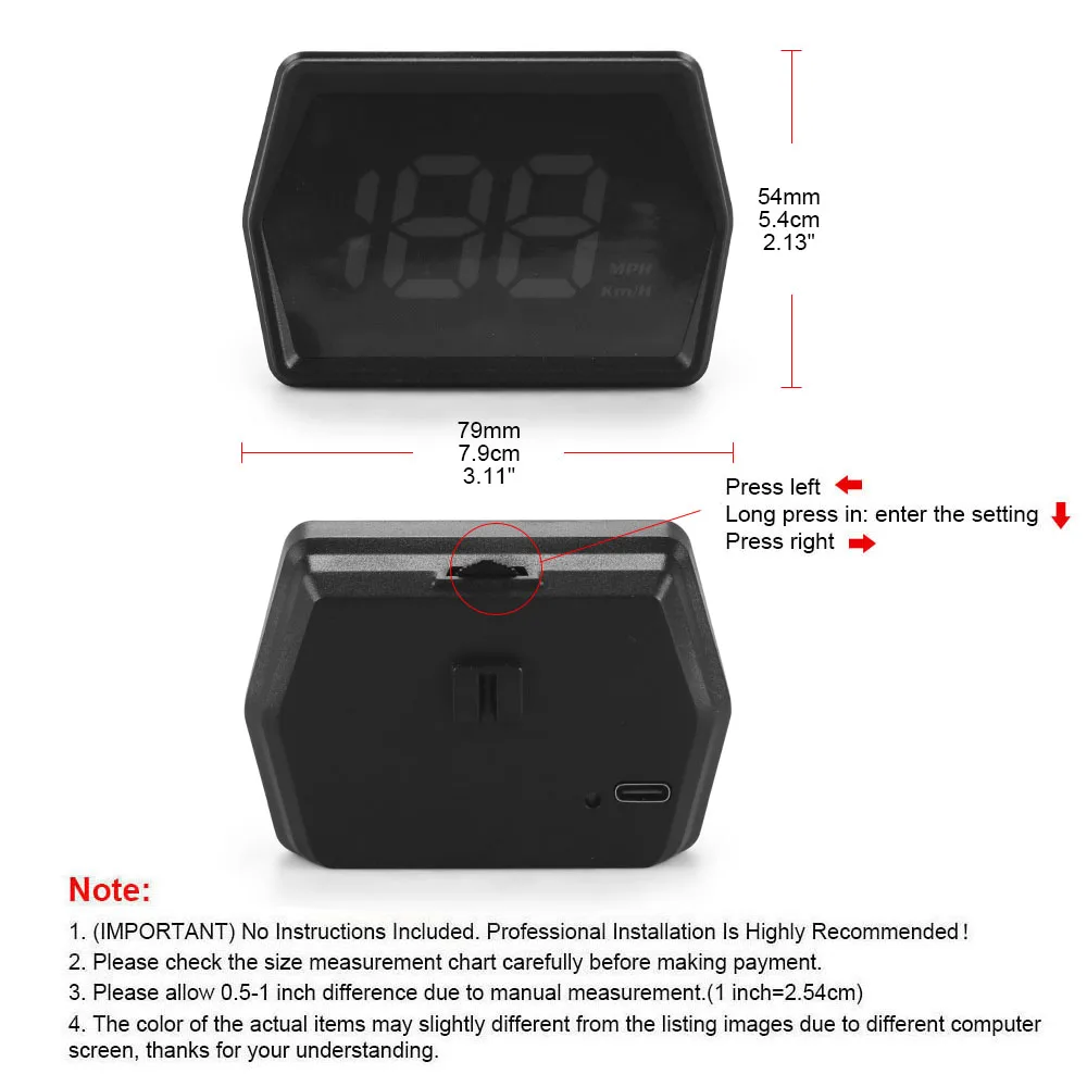 G20 Head up Display HUD With USB Connection Speedometer Compass GPS Car Projector Overspeed Alarm Mph Kmh HD Display - Image 2