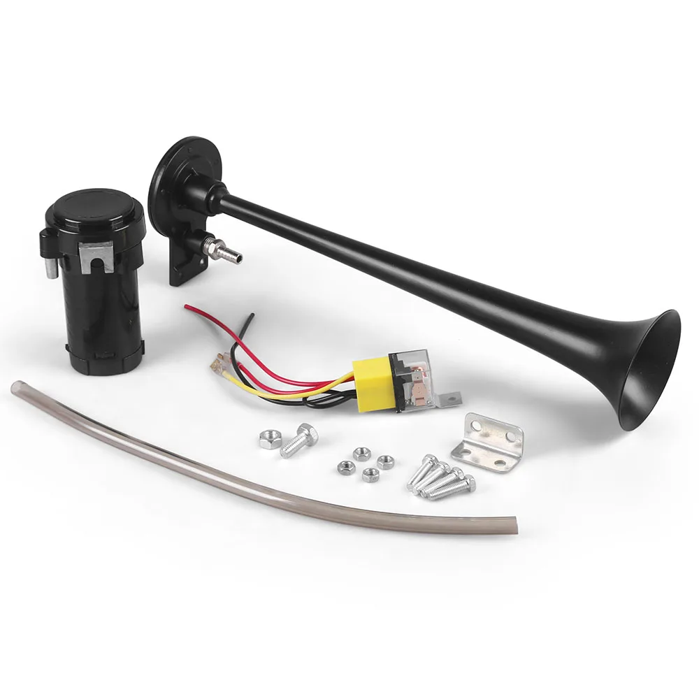 Car Truck Horn Trumpet Sound Signal 12V Air Horn Tweeters Super Loud Metal Universal Single Compressor 180 Hertz Moto Boat