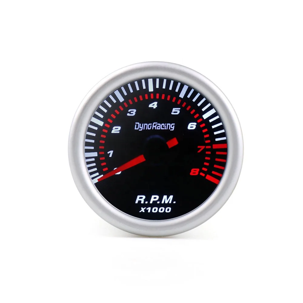 Universal 2'' 52mm Auto Tachometer Smoke Lens White LED 0-8000 RPM Gauge Meter Pointer RPM