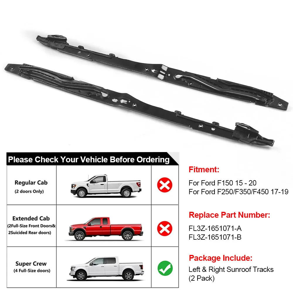 Sunroof Track Assembly Repair Kit for Ford F150 F250 F350 F450 FL3Z-1651071-A Car Accessories - Image 4
