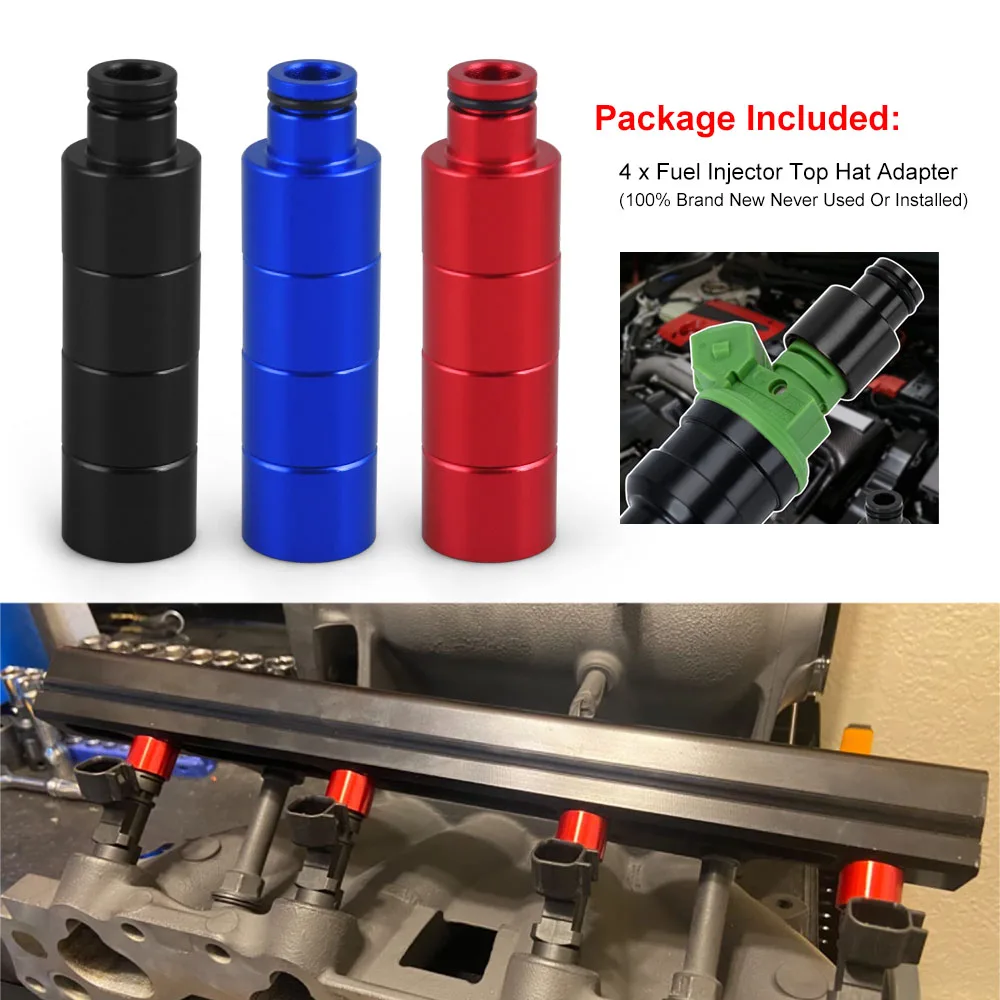 4pcs Racing Aluminum Fuel Injector Top Hats Adapters for Honda Civic - Image 6