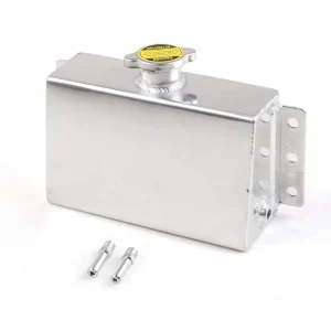 Universal 1.6L Aluminum Coolant Expansion Fill Tank Overflow Reservoir Oil Catch Can Fuel Surge Tank