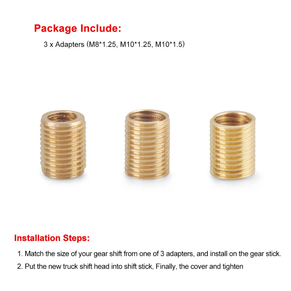 Copper Shift Knob Adapter Inside Thread M8*1.25/M10*1.25/M10*1.5 External Thread M12*1.25 Shift Knob Accessories - Image 5