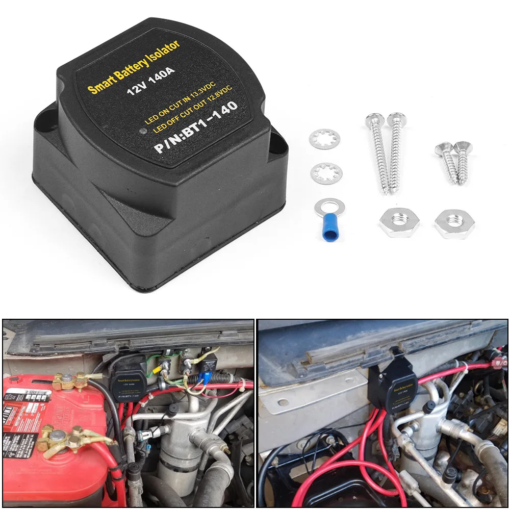 Dual Battery Smart Isolator 12V 140 Amp Voltage Sensitive Relay VSR Turn Signal Switch for Car ATV UTV Boats RV's Camper Truck - Image 2